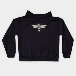 Vintage Boho Biological Flying Insect Illustration Kids Hoodie